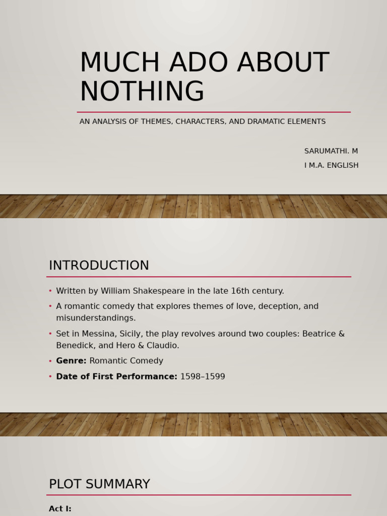 Analysis of Much Ado About Nothing | PDF | Much Ado About Nothing