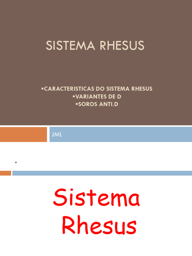 Características do Sistema Rhesus | PDF | Vertebrados | Genética