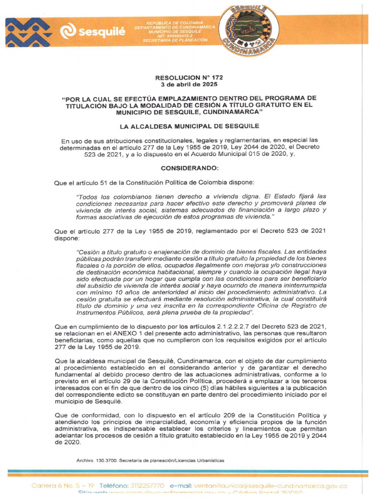 Resolucion 172 2025 | PDF
