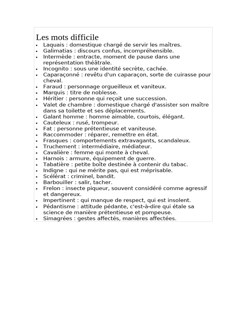 Mots difficiles et discours pédant | PDF