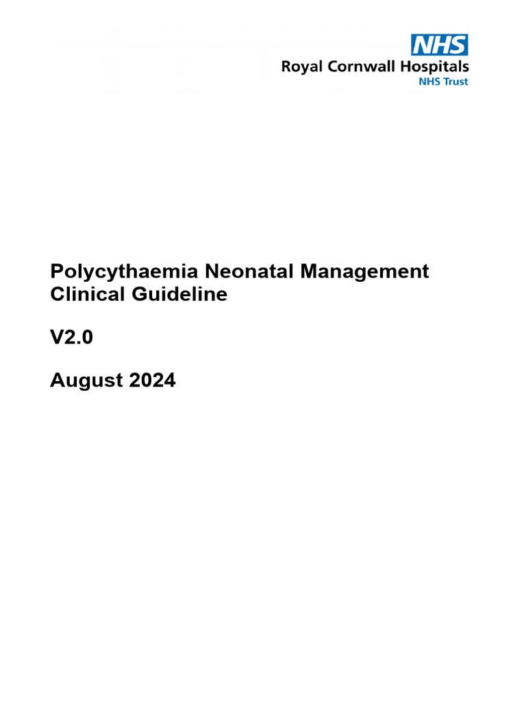 Neonatal Polycythaemia Management Guide | PDF | Human Diseases And ...