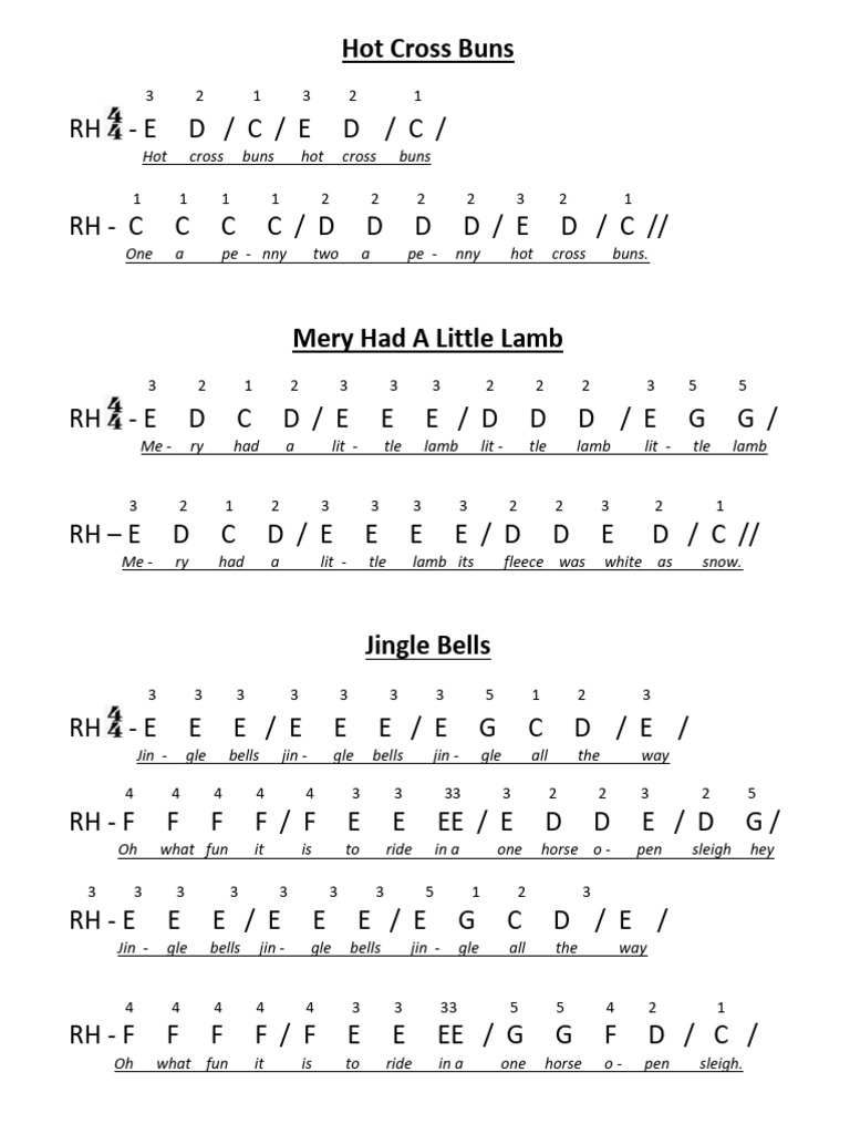 Keyboard Rhymes For Kids | PDF