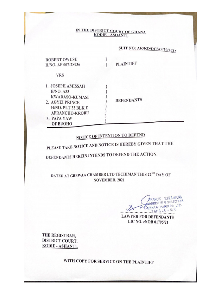In The District Court of Ghana | PDF