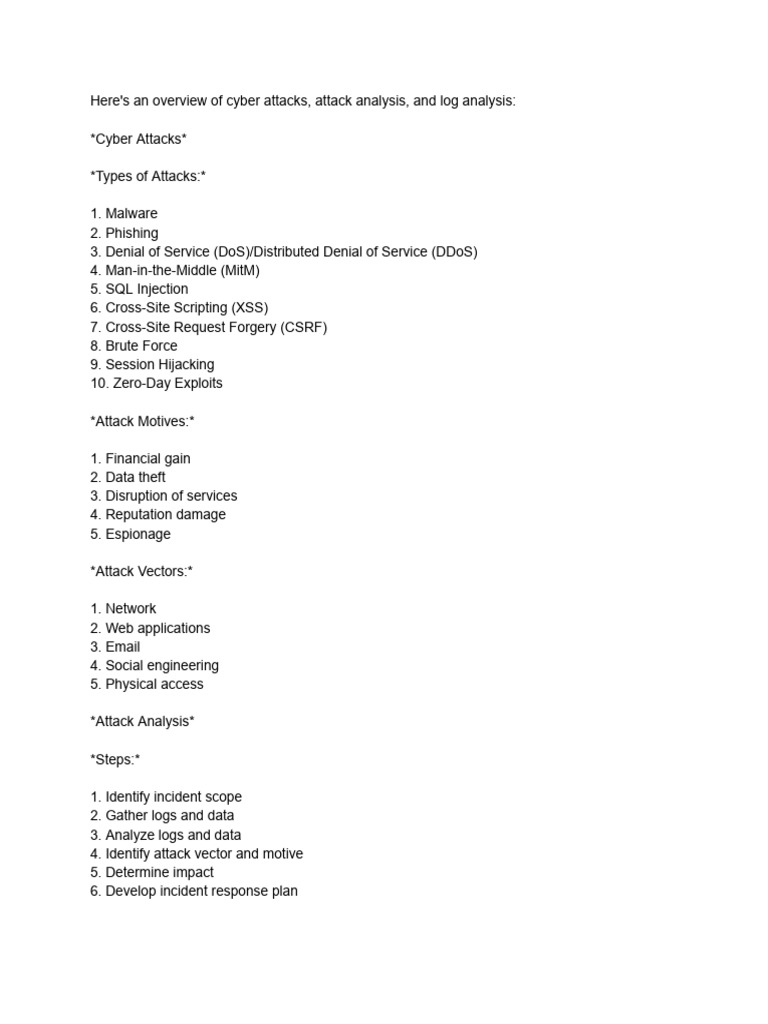 Cyber Attack Overview and Analysis Guide | PDF | Security | Computer ...