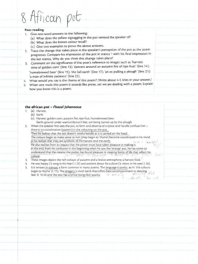 African Pot Answers | PDF
