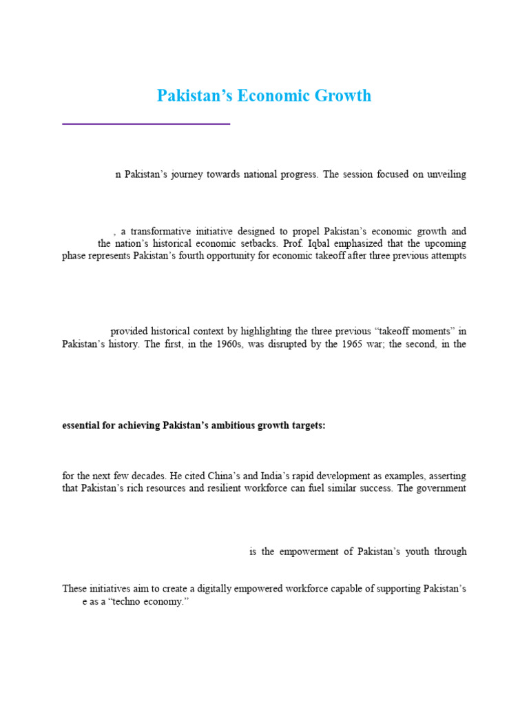 URAAN PAKISTAN Another Opportunity For Pakistans Economic Growth | PDF ...