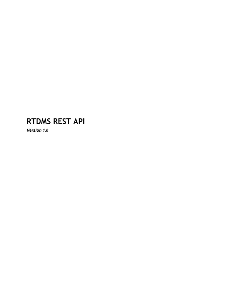 RTDMS REST API Documentation v1.0 | PDF | Chemical Substances ...