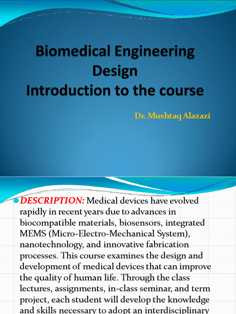 Biomedical Device Design Overview | PDF | Verification And Validation