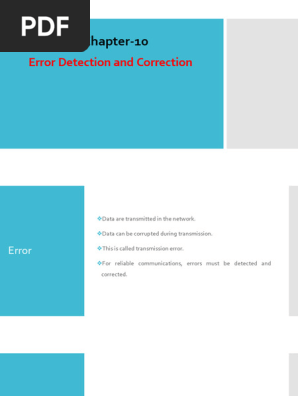 Chapter-10 | PDF | Error Detection And Correction | Algorithms