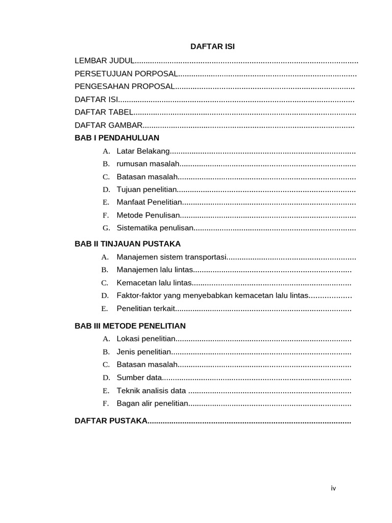 Proposal Penelitian Manajemen Lalu Lintas | PDF