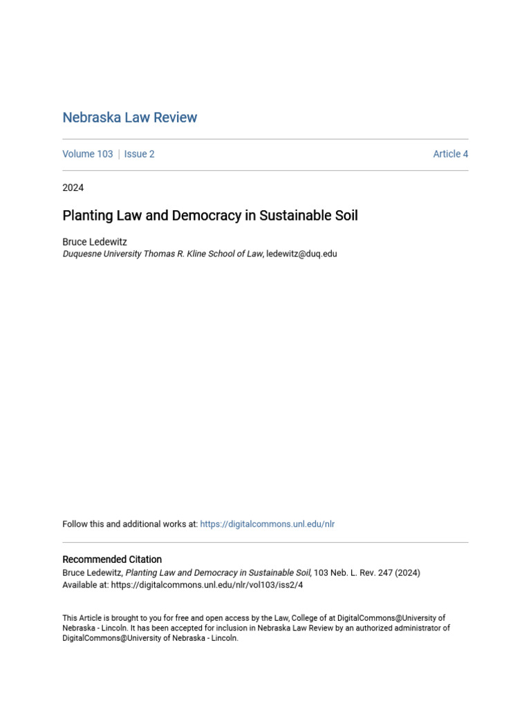 Planting Law and Democracy in Sustainable Soil | PDF | Fourteenth ...