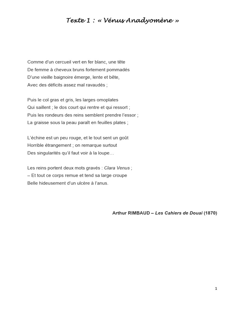Poésie de Rimbaud et Cendrars | PDF