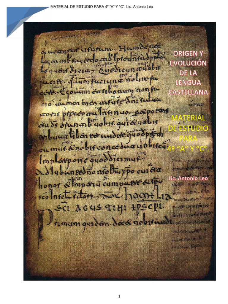 Origen y Evolución de La Lengua Castellana II | PDF | latín | Lengua ...