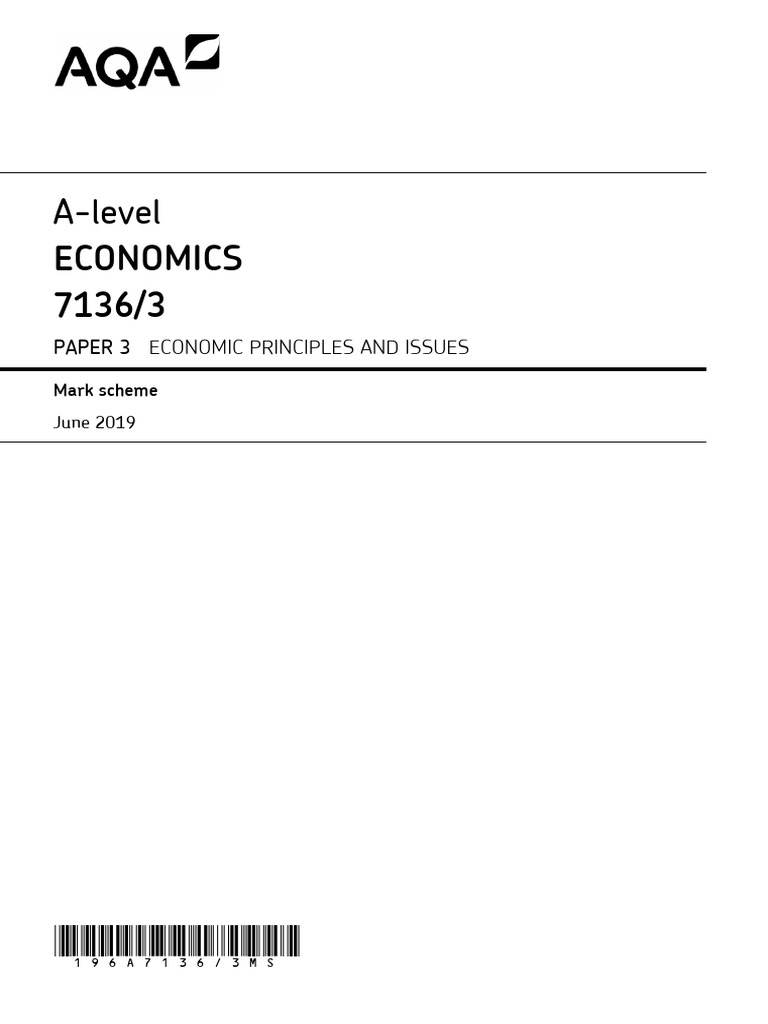AQA A Level JUN2019 Economics Paper 3 MS | PDF | Government Budget ...