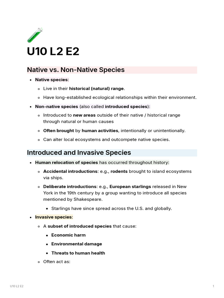 Native vs. Non-Native Species | PDF | Invasive Species | Introduced Species