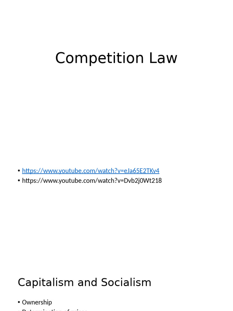 Overview of Competition Law and Antitrust | PDF | Federal Trade ...