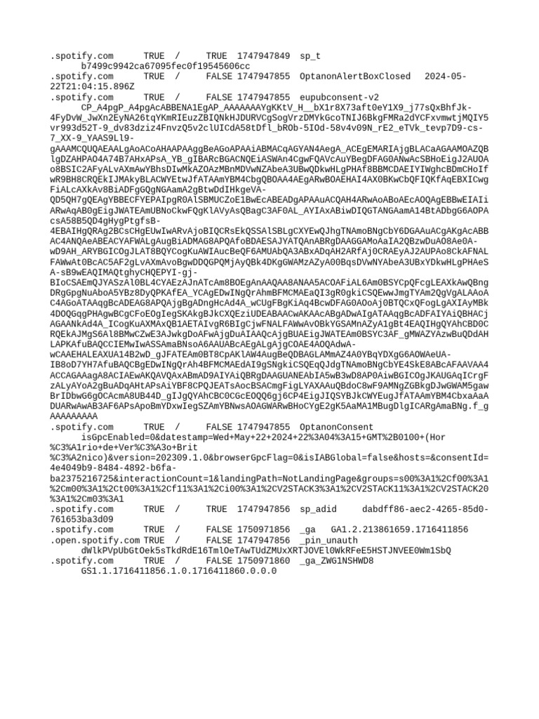 Spotify Cookie Consent Details | PDF
