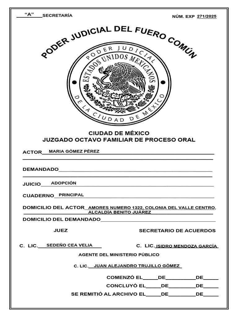Carátula de Expediente Mercantil | PDF