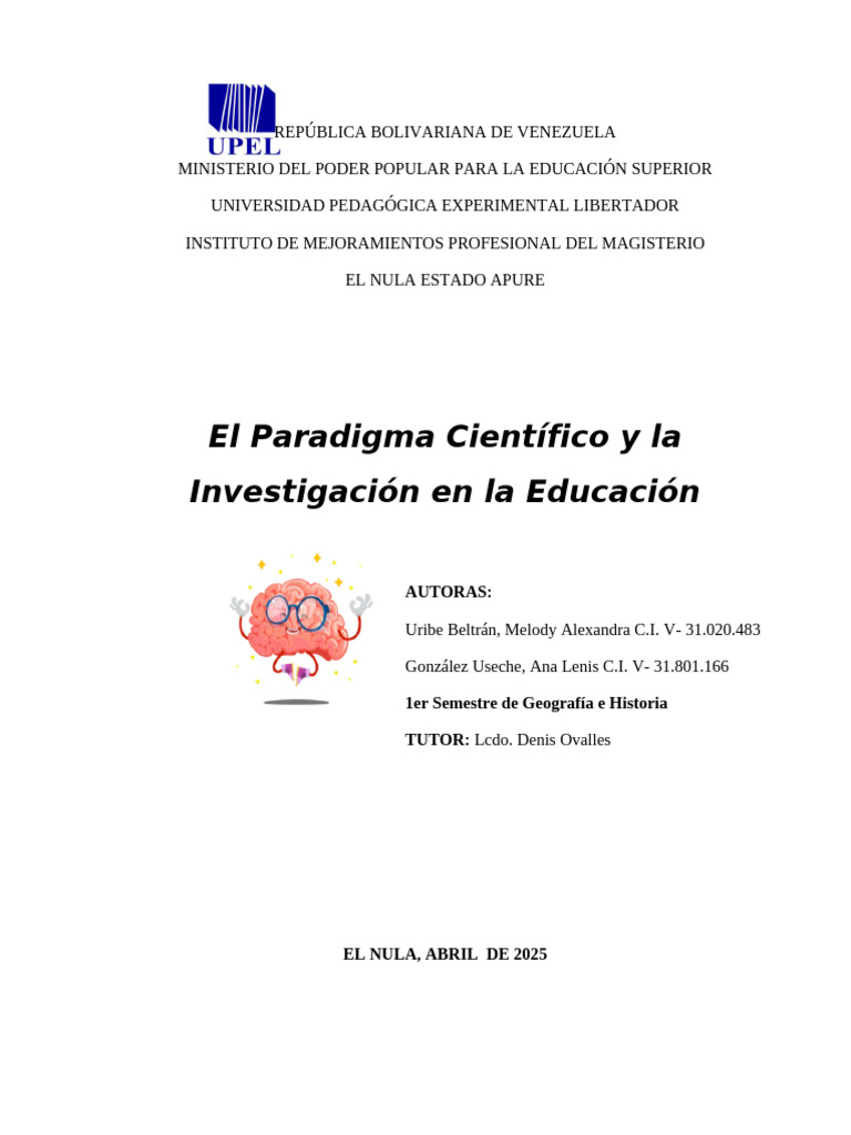 Paradigmas Científicos en Educación | PDF | Conocimiento | Paradigma