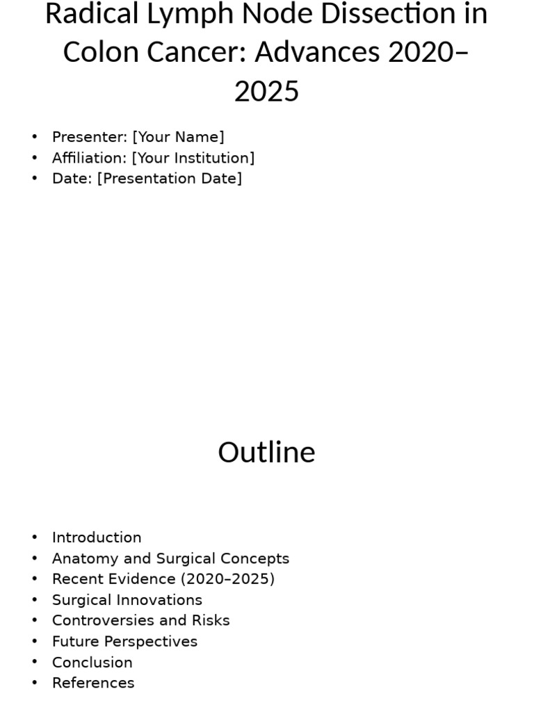Radical Lymph Node Dissection Colon Cancer Detailed | PDF | Colorectal ...