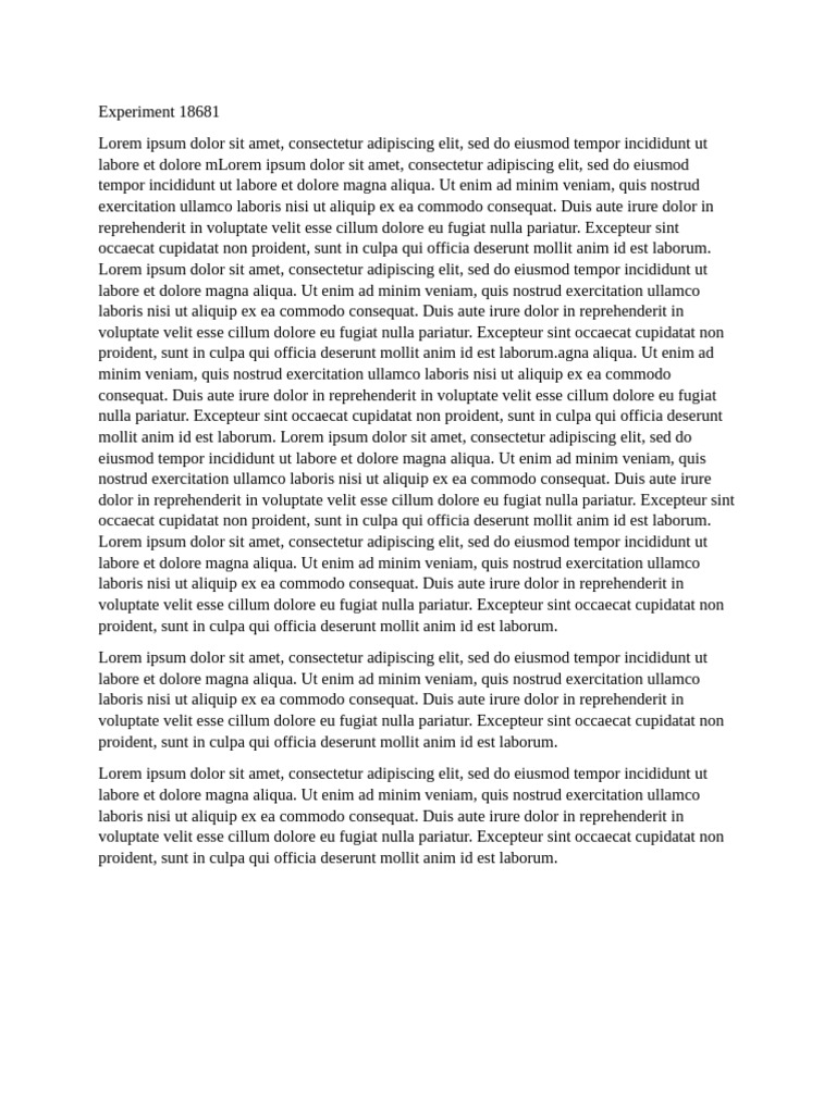 Experiment 18681 | PDF
