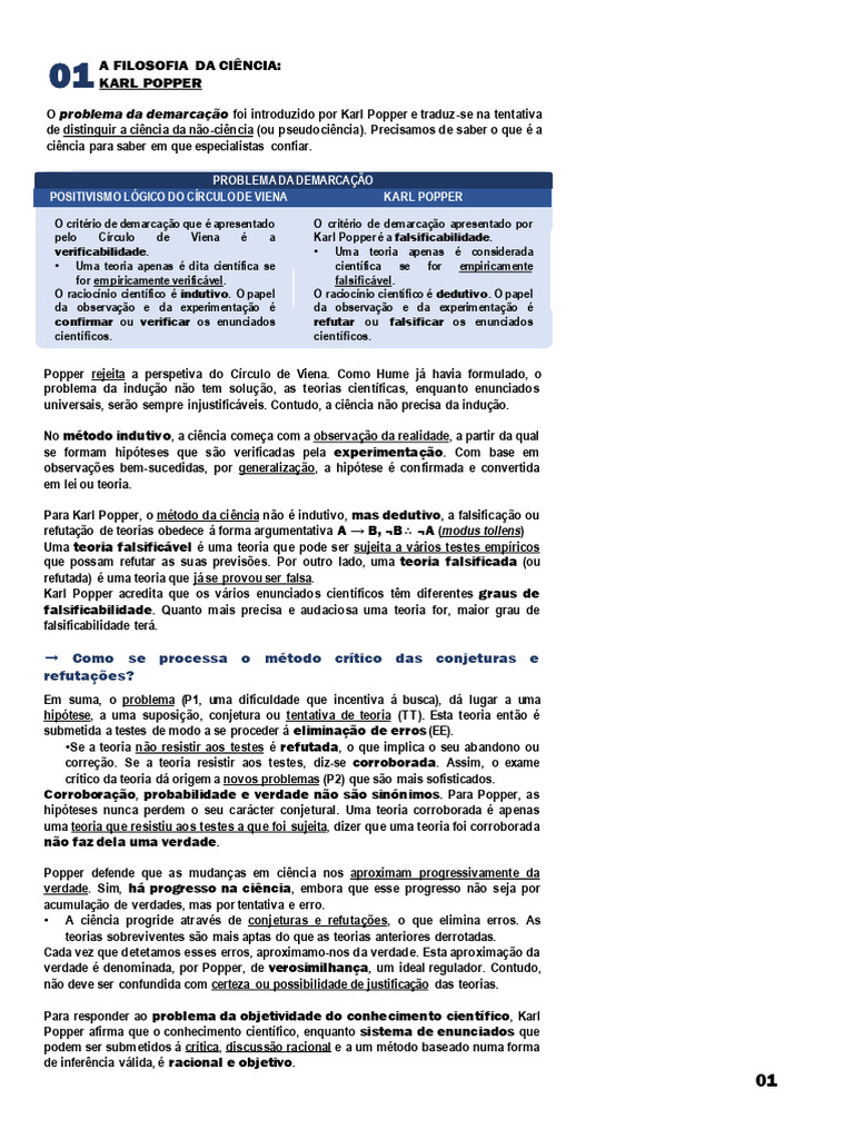 Filosofia da Ciência: Popper e Kuhn | PDF | Falsificabilidade | Teoria