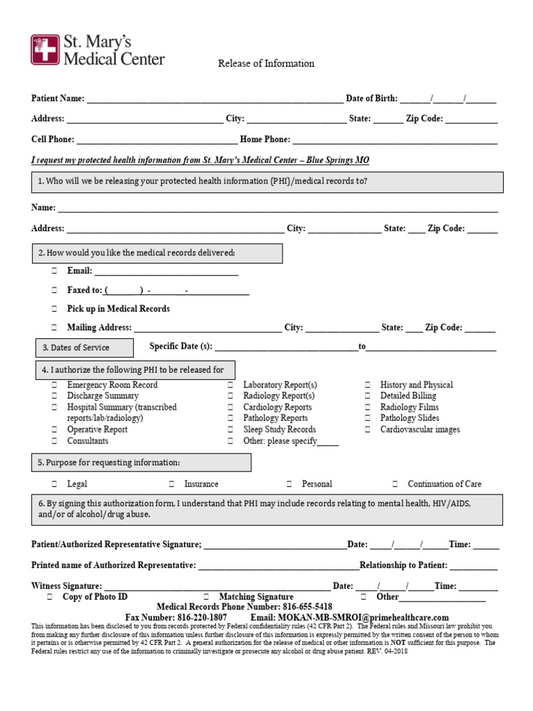 HIPAA Medical Records Request Form | PDF | Medical Record | Discovery (Law)