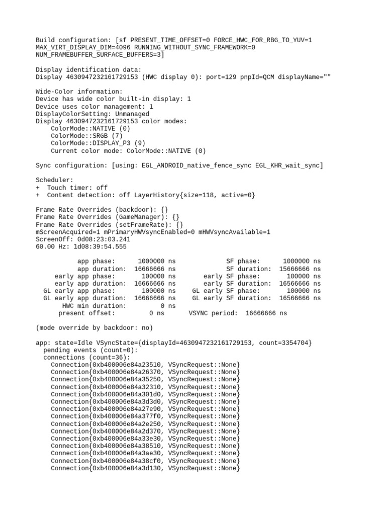 Display Configuration and Performance Data | PDF | Computing | Computer ...