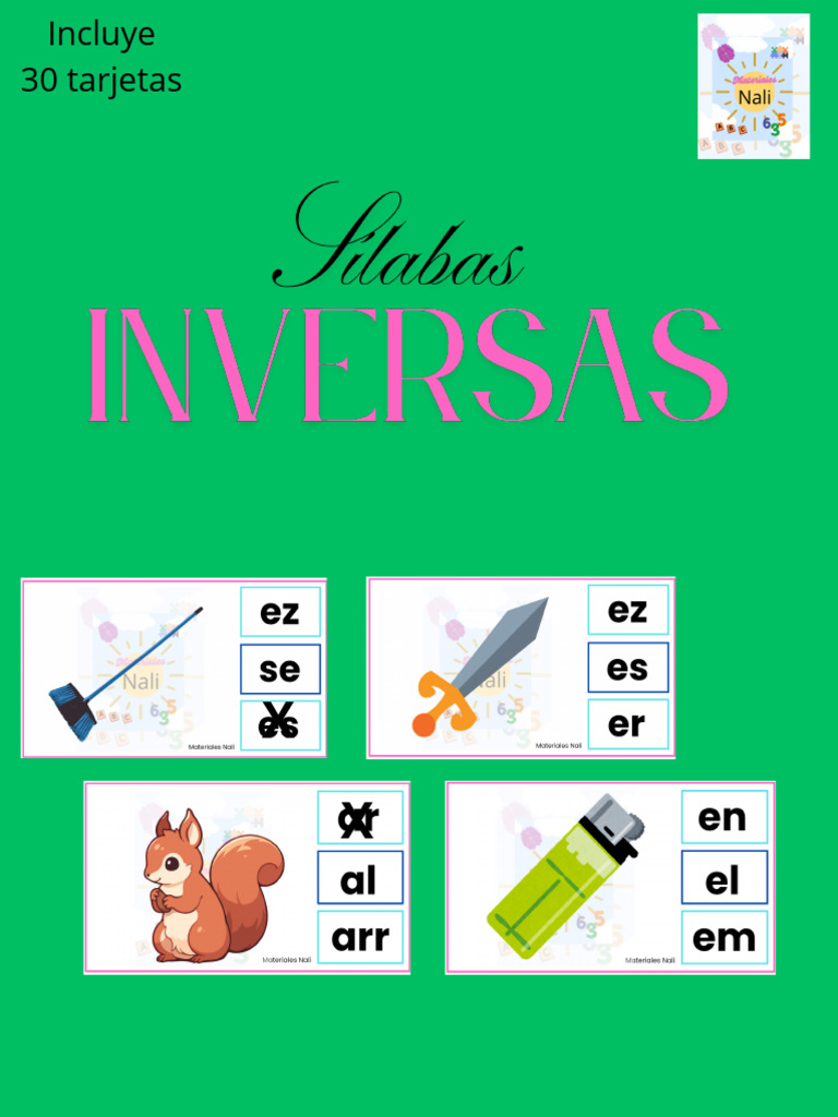 Tarjetas para Marcar Sílabas Iniciales | PDF