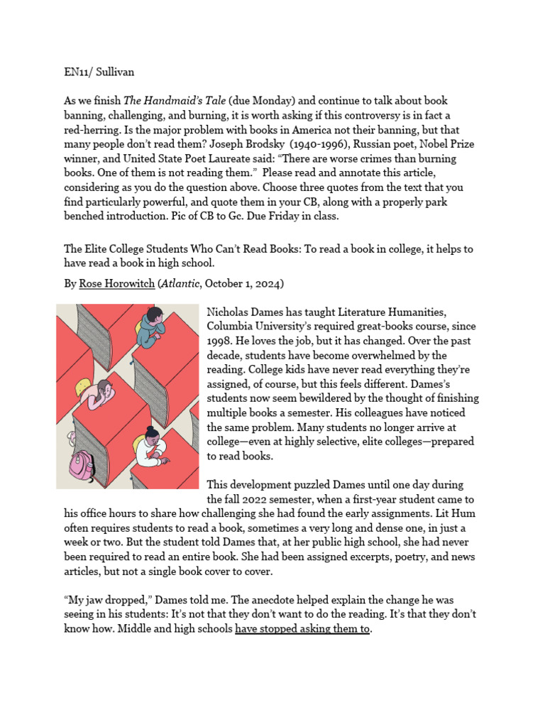 EN11 - Sullivan Can't Read Books | PDF