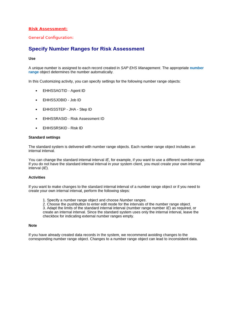 Configuring Risk Assessment in SAP EHS | PDF | Risk | Risk Assessment