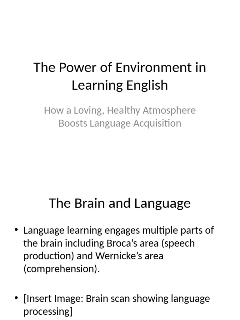 Creative English Learning Environment Presentation | PDF