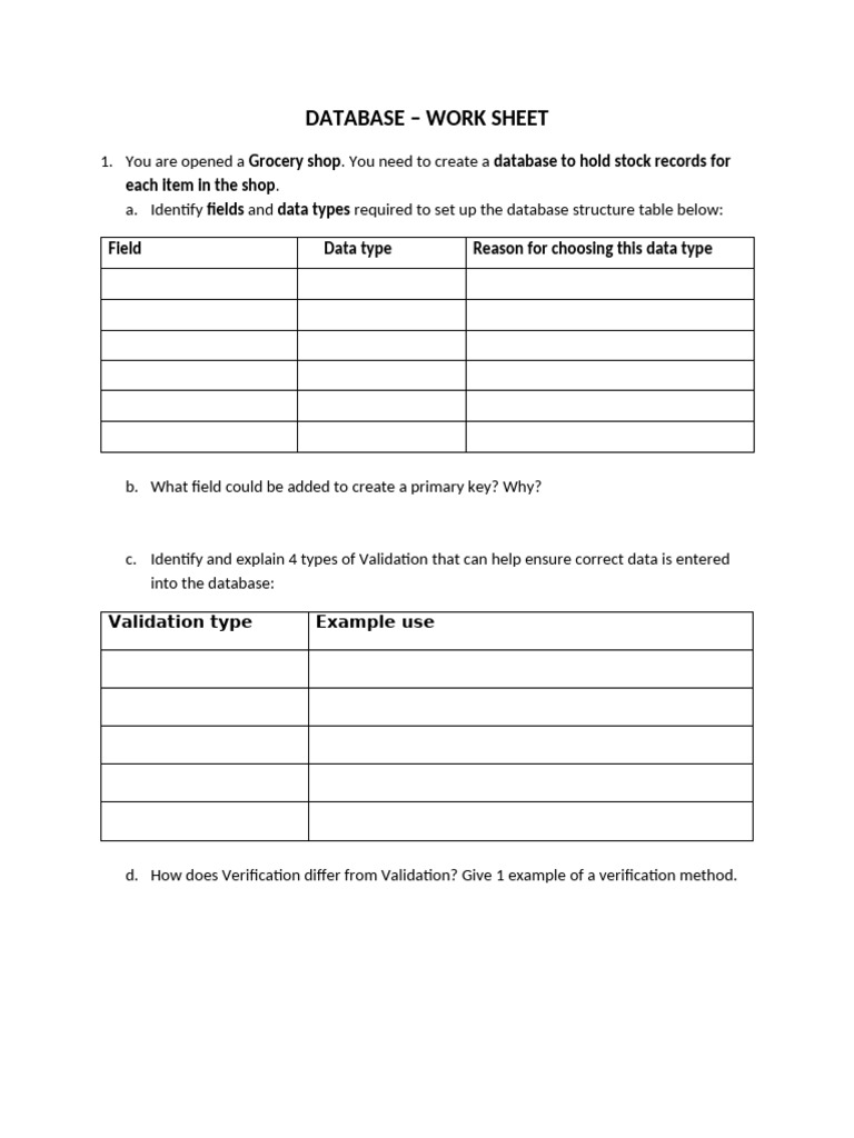 Y11 Database Practice 3 | PDF | Computer Data | Information Science