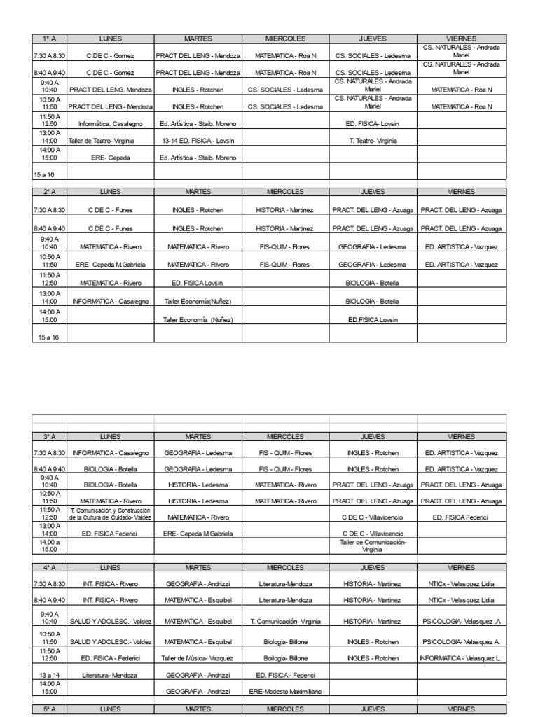 Horarios 2024 Tm Tt (1) | PDF