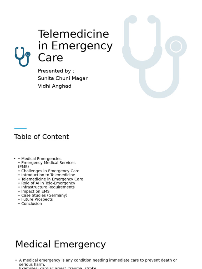 Final Telemedicine Emergency Care Presentation | PDF | Emergency ...