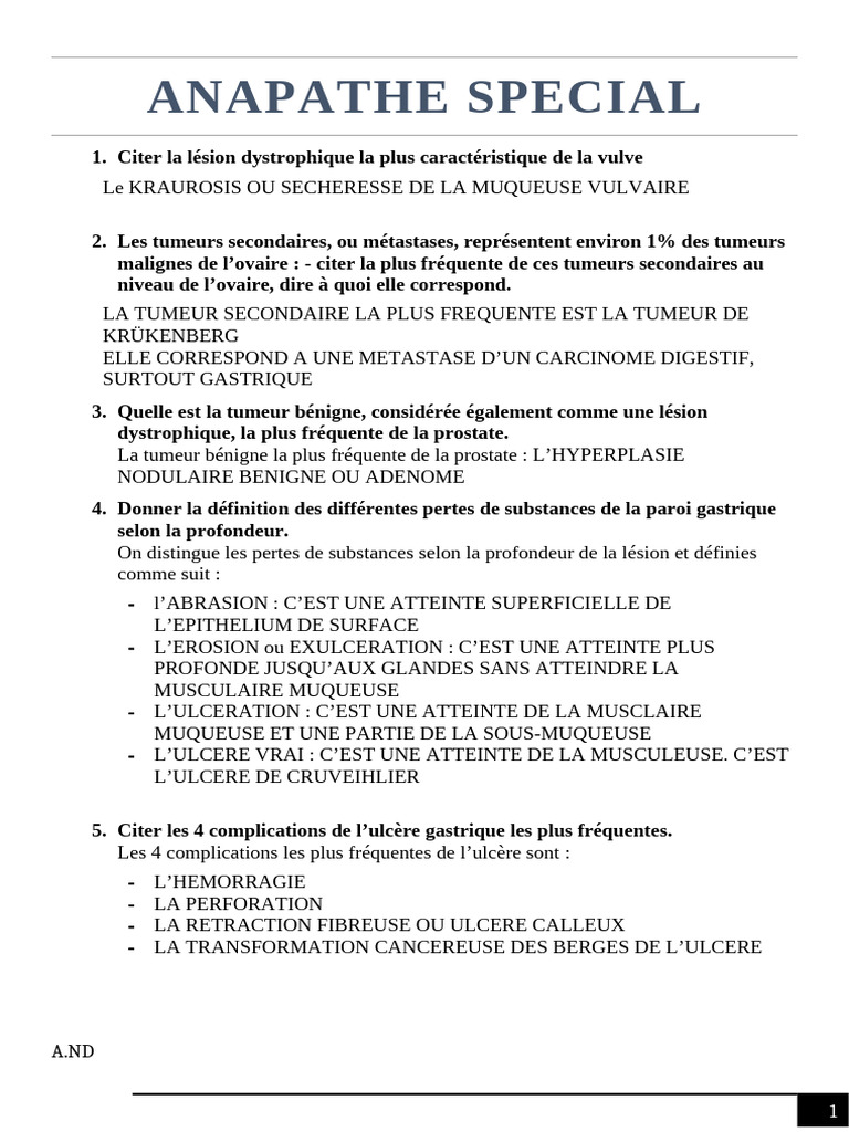 Lésions et tumeurs gynécologiques et digestives | PDF | Cancer | Foie