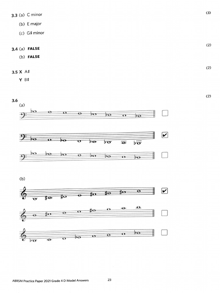 ABRSM Music Theory Practice Papers Answers 2021 23 | PDF