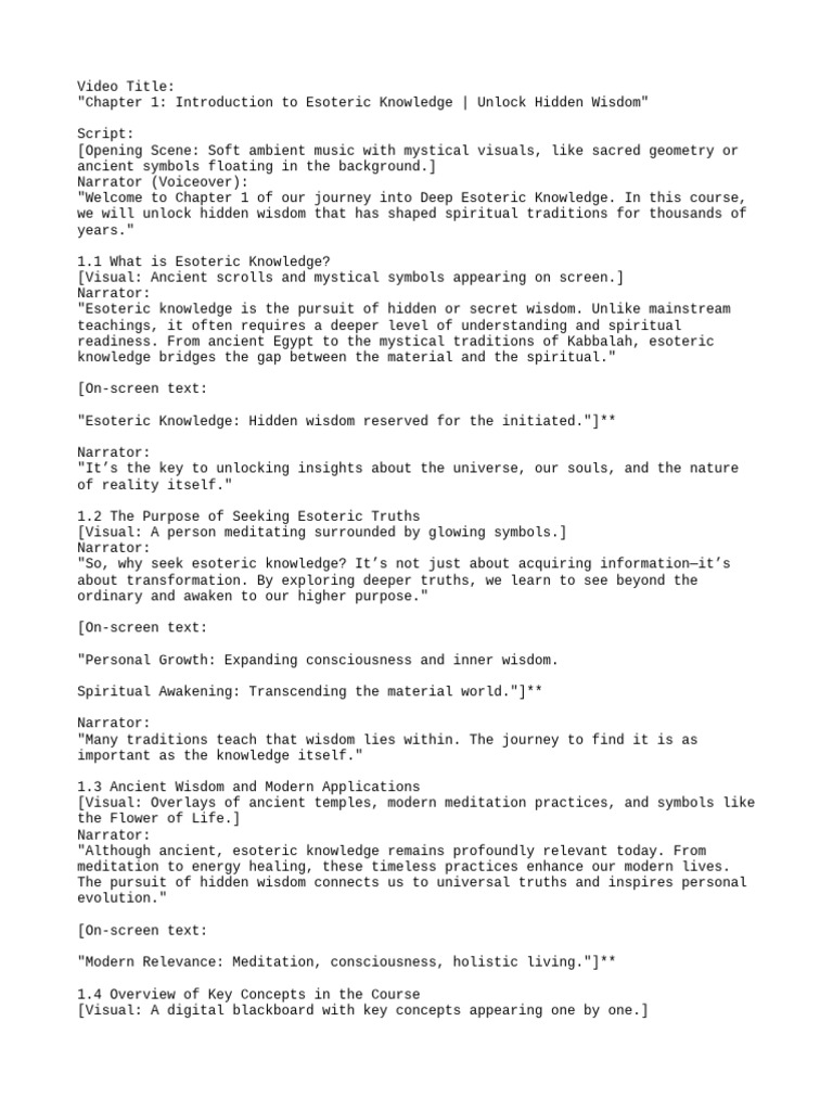 Introduction to Esoteric Knowledge | PDF | Western Esotericism ...