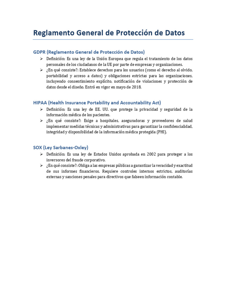 Reglamento General de Protección de Datos | PDF