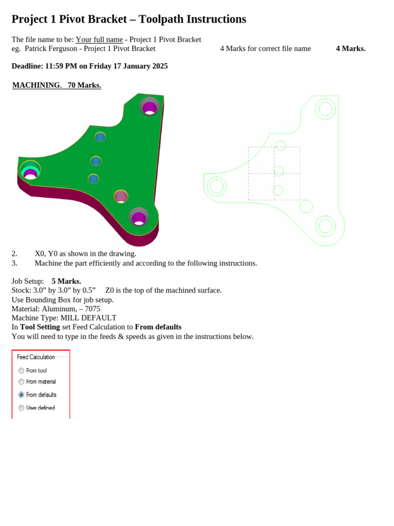 Pivot Bracket Machining Instructions | PDF | Industrial Processes ...