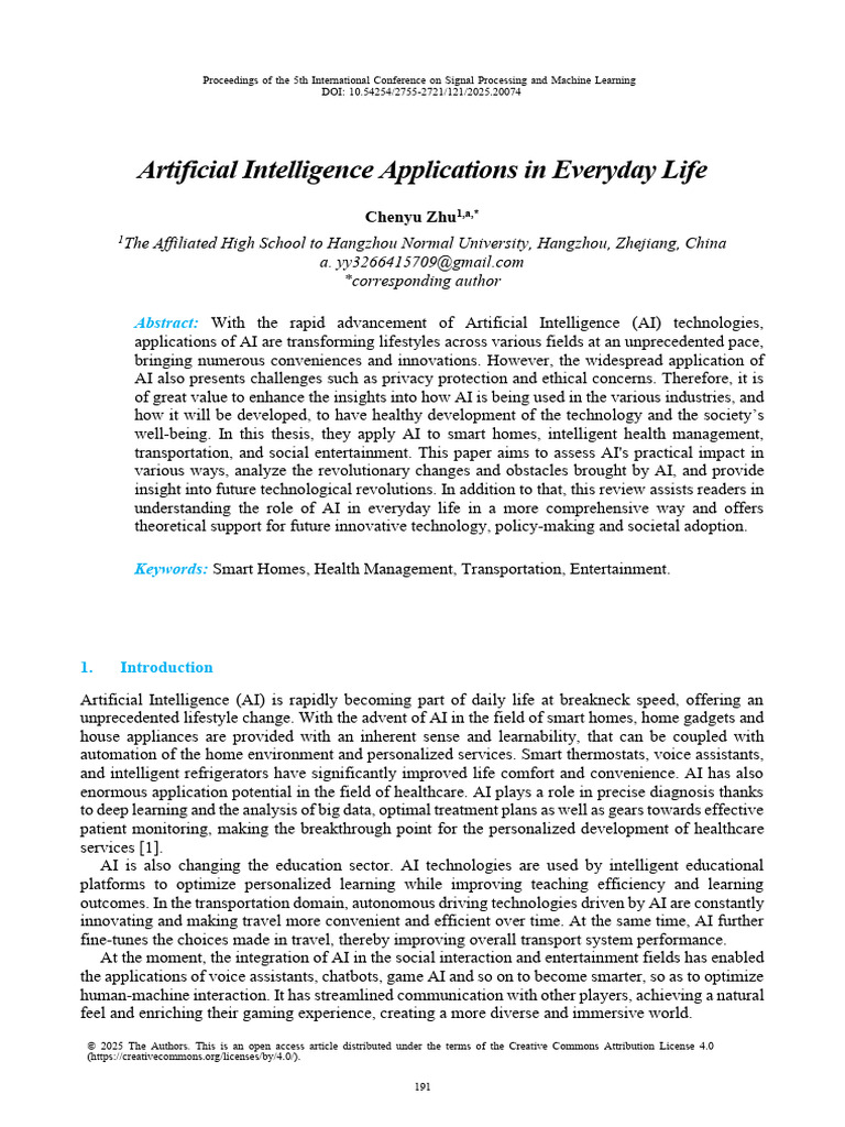 AI's Impact on Daily Life Applications | PDF | Artificial Intelligence ...
