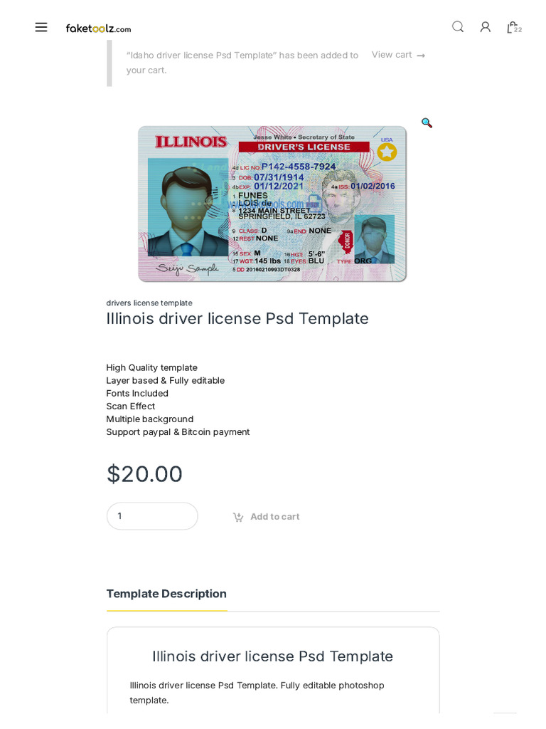 Illinois driver license Psd Template _ High quality psd template | PDF | Adobe Photoshop for Free Printable Blank Illinois Drivers License Template