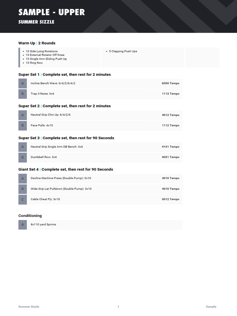67f559aac67ce98d63582bec - Summer Sizzle - Sample Gym Workouts | PDF ...