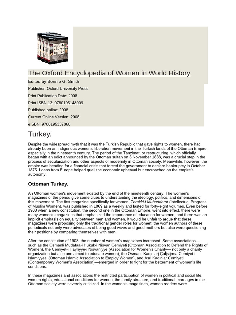 Ottoman Women's Movement in Turkey | PDF | Feminist Movement | Feminism