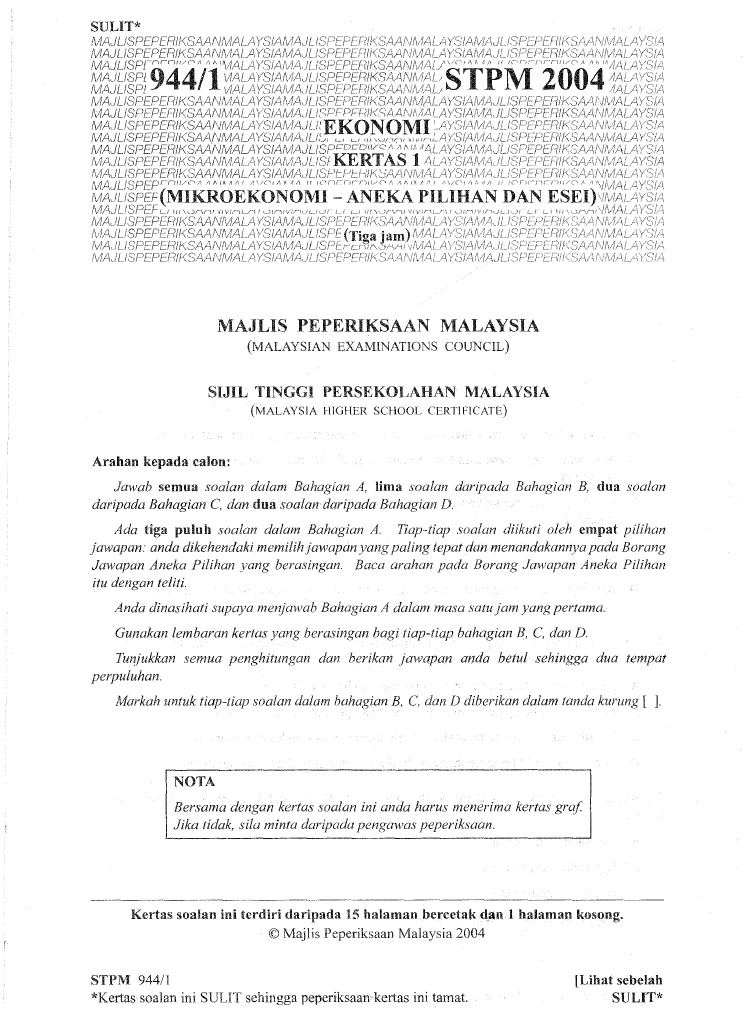 STPM 2004 (Kertas 1)