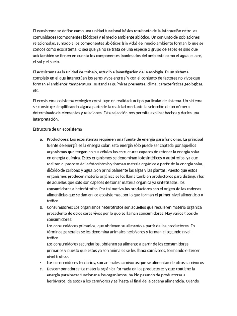 Estructura y Función de los Ecosistemas | PDF | Ecosistema | Ecología