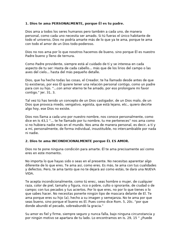 Dios Te Ama | PDF | Amor | Dios