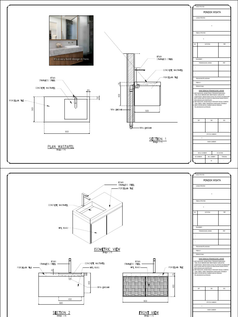 Detail Wastafel Pondok Wisata | PDF