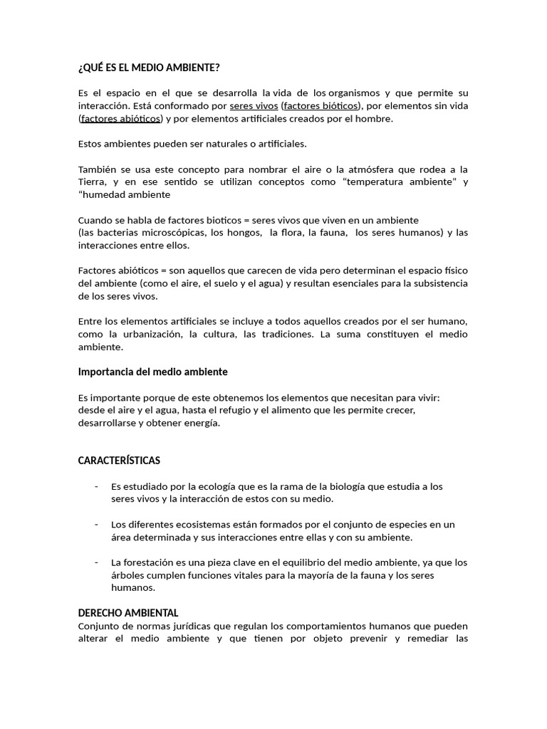 Qué Es El Medio Ambiente | PDF | Organismos | Entorno natural