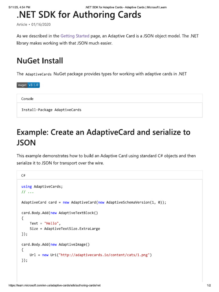 SDK For Authoring Cards | PDF